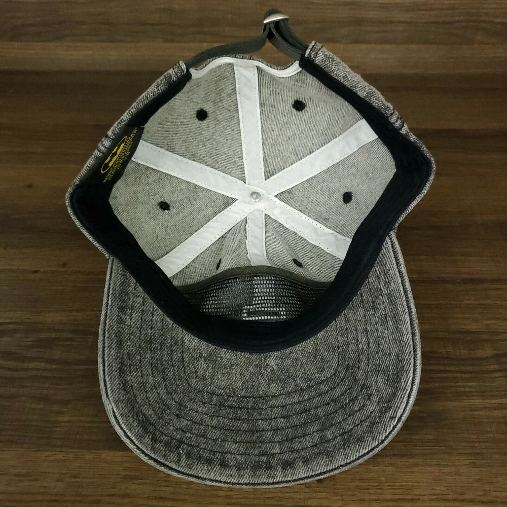 Batman DC Comics Dad Hat Cap Pin Logo Black‎ Acid Wash Denim Strapback NWT